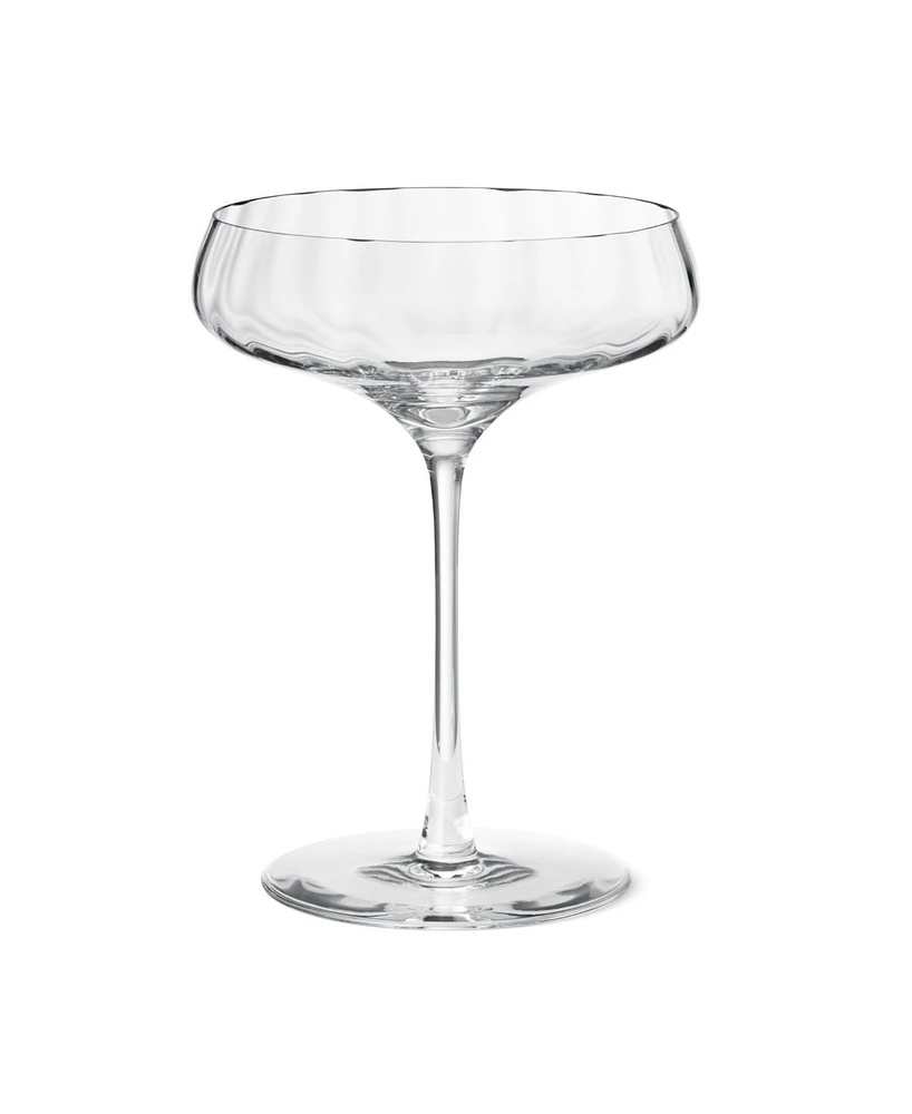 Georg Jensen Bernadotte Crystalline Cocktail Coupe Glass 20 Centiliter, 2 Piece Set