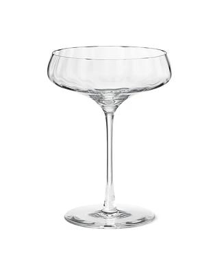 Georg Jensen Bernadotte Crystalline Cocktail Coupe Glass 20 Centiliter, 2 Piece Set