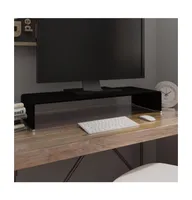 vidaXL Tv Stand/Monitor Riser Glass Black 31.5"x11.8"x5.1"