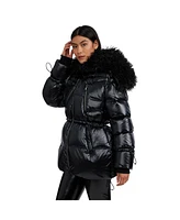 Pajar Electra Ladies Mid Puffer Coat with Detachable Sherpa Lined Split Hood