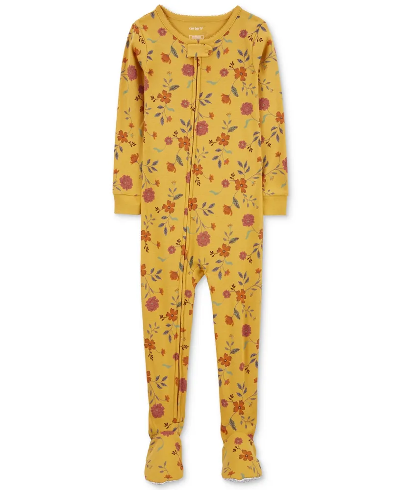 Carter's Toddler Girls One-Piece Floral-Print 100% Snug-Fit Footed Pajamas