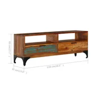 Tv Stand 46.5"x13.8"x17.7" Solid Wood Reclaimed