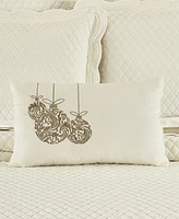 J Queen New York Ornament Boudoir Embellished Decorative Pillow, 15" x 22"