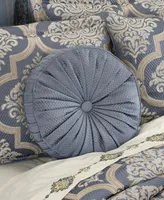 J Queen New York San Marino Tufted Round Decorative Pillow, 15"
