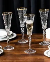 Lorren Home Trends Marilyn Gold-Tone Flutes, Set of 4