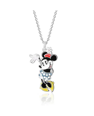 Disney 100 Minnie Mouse Silver Plated Necklace - 18'' Chain - Officially Licensed, Limited Edition