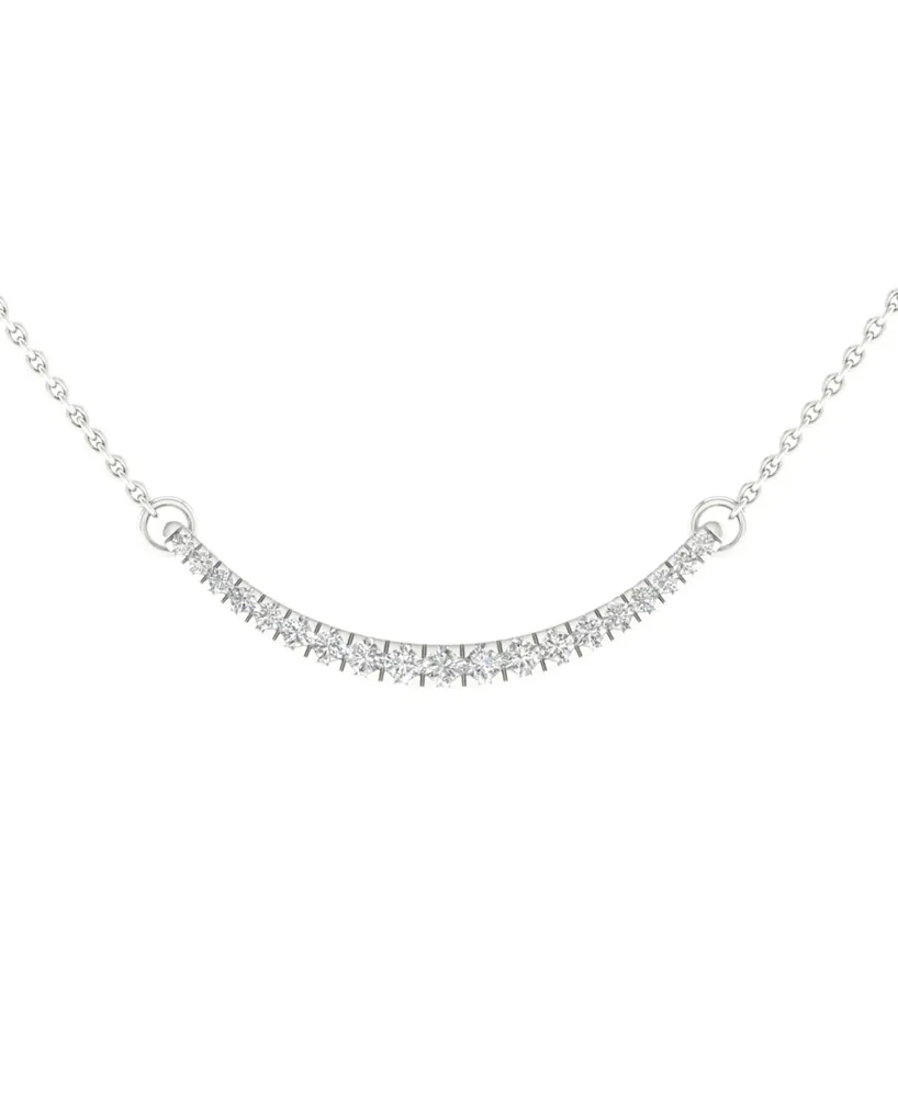 Forever Grown Diamonds Lab Grown Diamond Curved Bar Collar Necklace (1/2 ct. t.w.) in Sterling Silver, 16" + 2" extender