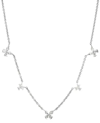 Grown With Love Lab Grown Diamond Flower Cluster Collar Necklace (1 ct. t.w.) in 14k White Gold, 18" + 2" extender