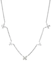 Grown With Love Lab Grown Diamond Flower Cluster Collar Necklace (1 ct. t.w.) in 14k White Gold, 18" + 2" extender