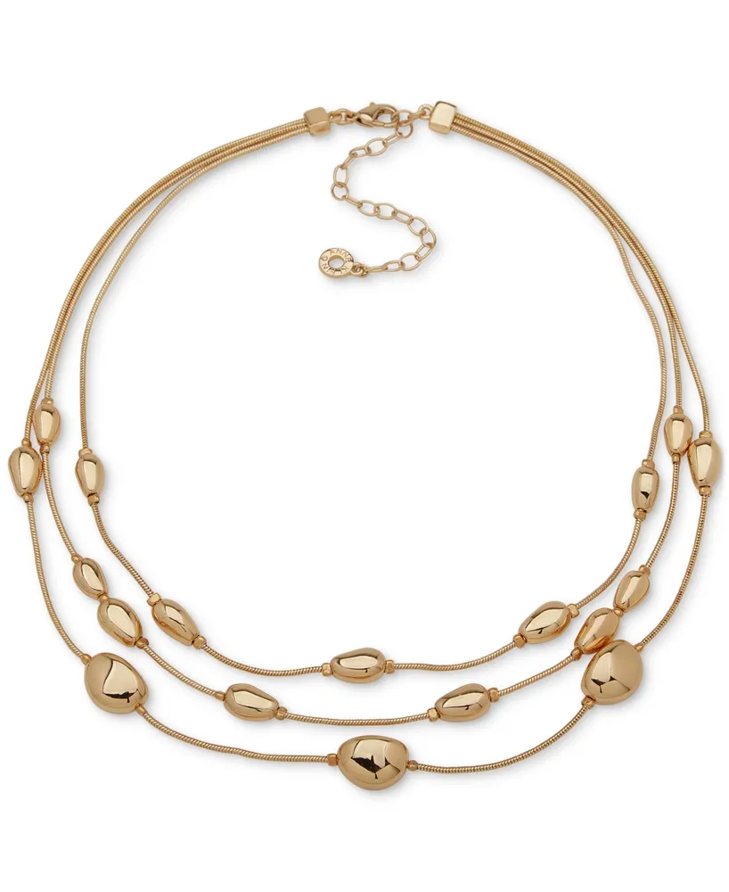 Anne Klein Flat Gold Chain Collar Necklace