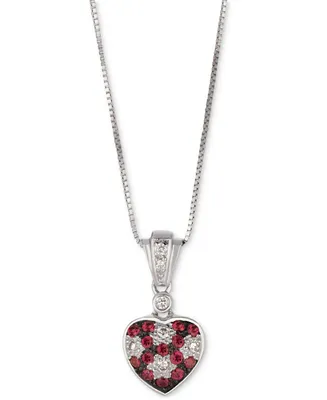 Le Vian Passion Ruby (1/5 ct. t.w.) & Vanilla Diamond (1/10 ct. t.w.) Heart 18" Pendant Necklace in 14k White Gold