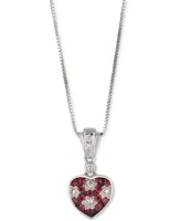 Le Vian Passion Ruby (1/5 ct. t.w.) & Vanilla Diamond (1/10 ct. t.w.) Heart 18" Pendant Necklace in 14k White Gold