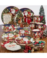 Certified International Magic of Christmas Santa 4 Piece Ice Cream Bowl