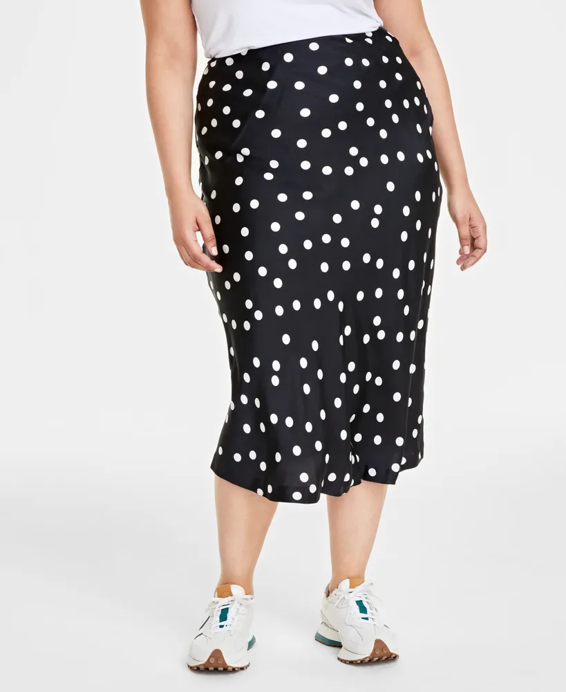 On 34th Trendy Plus Polka Dot Midi Slip Skirt, Created for Macy's