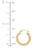 Polished Thin Tube Hoop Earrings (3mm) in 14k Gold (20mm)