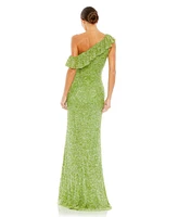 Women's Sequined Drop Shoulder Trumpet Gown