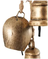 Rosemary Lane Metal Tibetan Inspired Decorative Cow Bell with Jute Hanging Rope