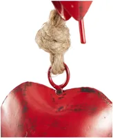 Rosemary Lane Metal Heart Decorative Bell with Jute Hanging Rope, 4" x 2" x 35"