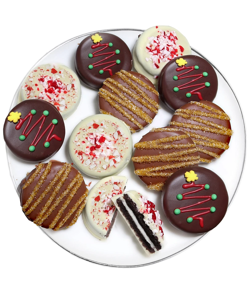 Chocolate Covered Company Holiday Peppermint Tree Belgian Chocolate Covered Oreo Cookies