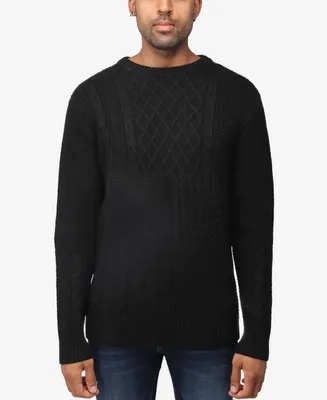 X-Ray Men's Crewneck Mixed Texture Sweater