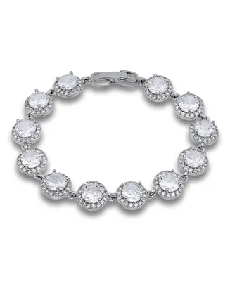 Macy's Cubic Zirconia Round Halo Link Bracelet