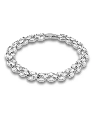 Macy's Cubic Zirconia Marquise Stone 3 Row Bracelet