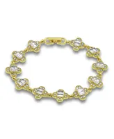 Macy's Cubic Zirconia Baguette Stones Design Pattern Link Bracelet