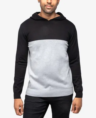 X-Ray Men's Basic Hooded Colorblock Midweight Sweater