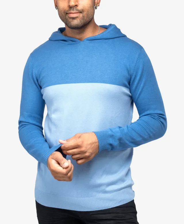 X-Ray Men's Basic Hooded Colorblock Midweight Sweater