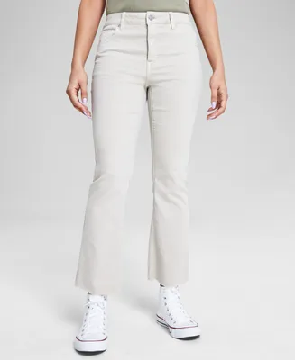 And Now This Women's Cropped Flare-Leg Frayed Jeans