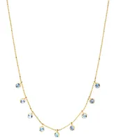 Effy Sky Blue Topaz Dangle Collar Necklace (2-5/8 ct. t.w.) in 14k Gold, 16" + 2" extender