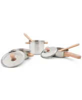 New Classic Toys Metal Pan Set with Wooden Handle