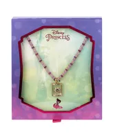 Disney Kid's Princess Tangled Gold-Tone and Purple Bead Sun Pendant Necklace