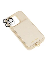 Anne Klein Women's Ivory Saffiano Leather iPhone 14 Pro Case