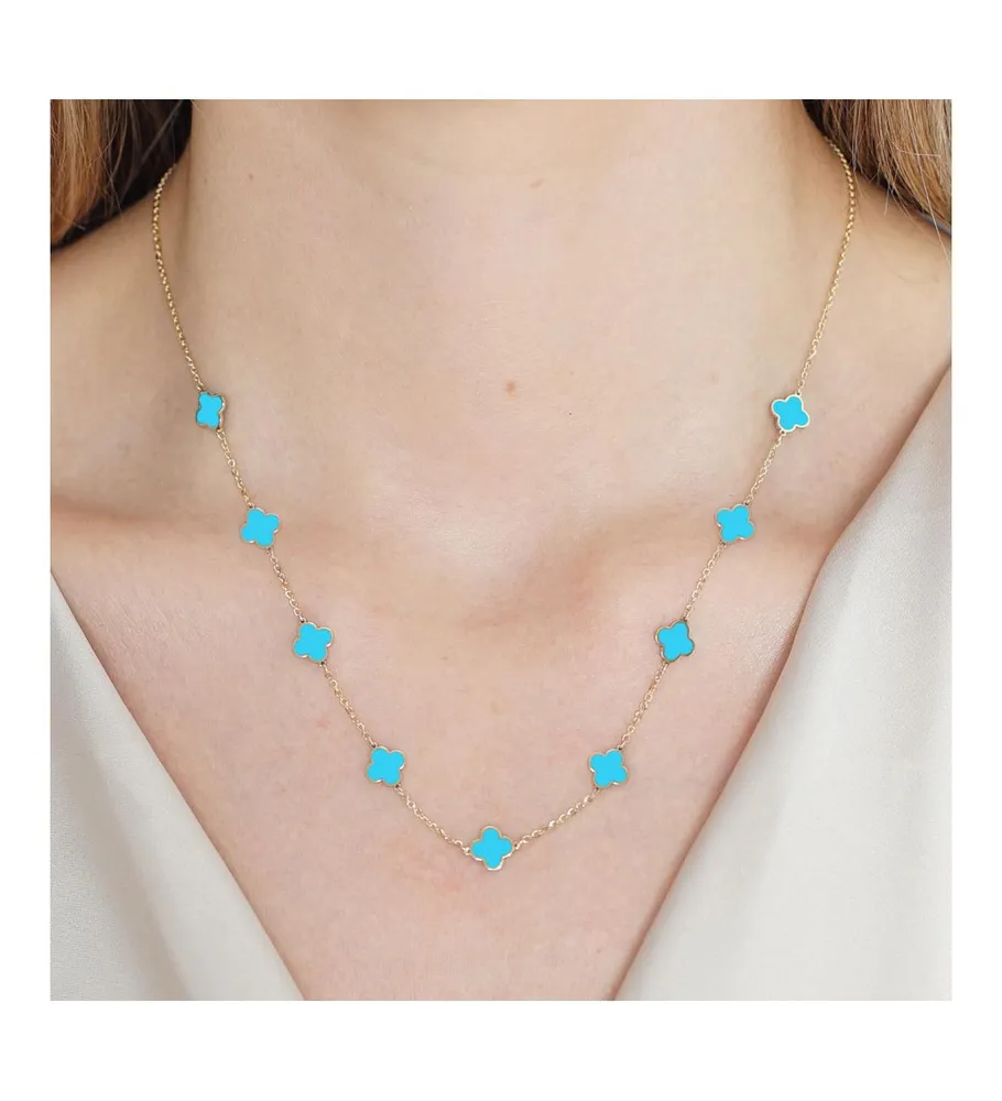 The Lovery Mini Turquoise Clover Necklace