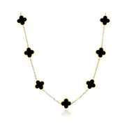 The Lovery Onyx Clover Necklace