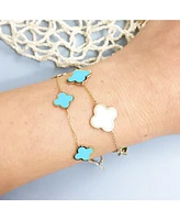 The Lovery Large Blue Mixed Clover Bracelet 14K Gold