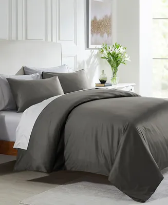 Luxury King Duvet Cover Only - 400 Thread Count 100% Cotton Sateen Comforter Cover, Button Closure and Corner Ties by California Design Den
