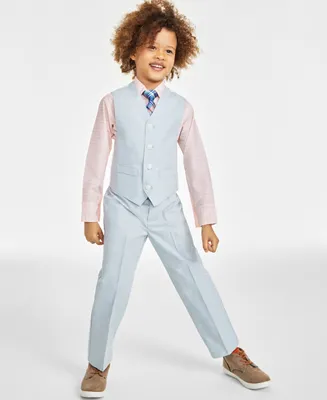 Nautica Toddler Boys Glen Plaid Vest, Shirt, Pant and Tie, 4 Piece Set