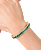 Effy Emerald (4-1/2 ct. t.w.), White Sapphire (1-1/3 ct. t.w.) & Diamond (1/6 ct. t.w.) Bangle Bracelet in 14k Gold