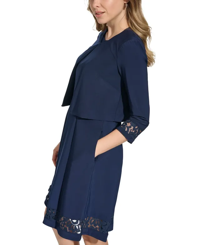Jessica Howard Women's 2-Pc. Lace-Trim Jacket Dress