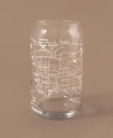 Narbo The Can Los Angeles Map 16 oz Everyday Glassware, Set of 2