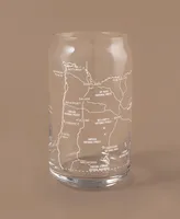 Narbo The Can Oregon State Map 16 oz Everyday Glassware, Set of 2