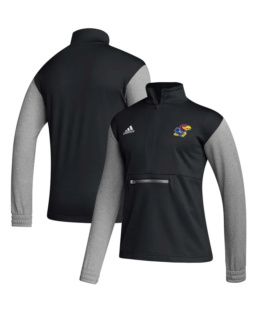 Men's adidas Black Kansas Jayhawks Sideline Aeroready Half-Zip Top