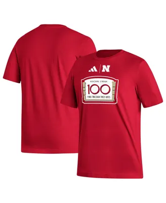Men's adidas Scarlet Nebraska Huskers Memorial Stadium 100th Anniversary Sideline Strategy Fresh T-shirt