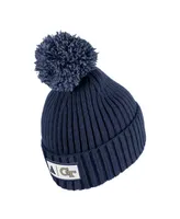 Men's adidas Navy Georgia Tech Yellow Jackets Modern Ribbed Cuffed Knit Hat with Pom