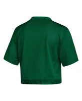 Women's adidas Green Miami Hurricanes V-Neck Cropped Jersey