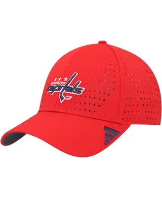 Men's adidas Red Washington Capitals Laser Perforated Aeroready Adjustable Hat