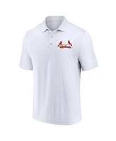 Men's Fanatics Red, White St. Louis Cardinals Two-Pack Logo Lockup Polo Shirt Set