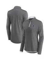 Women's Fanatics Gray Dallas Cowboys Corner Long Sleeve 1/4 Zip Top